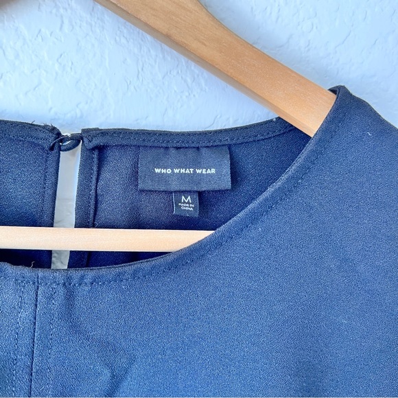 Who What Wear Black Boxy Short Sleeve Top Size Medium - Picture 2 of 7